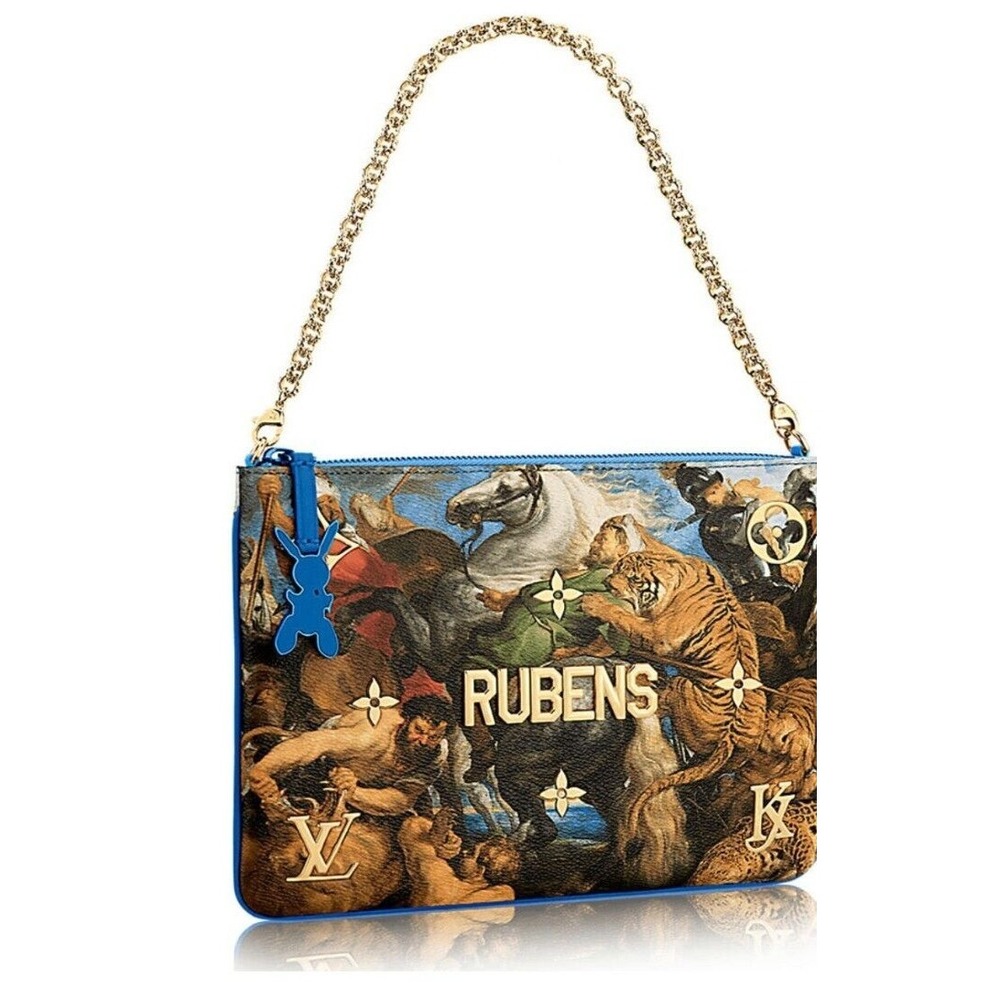 Louis Vuitton Jeff Koons Shoulder Bag Rubens Blue Multicolor Chain Clutch